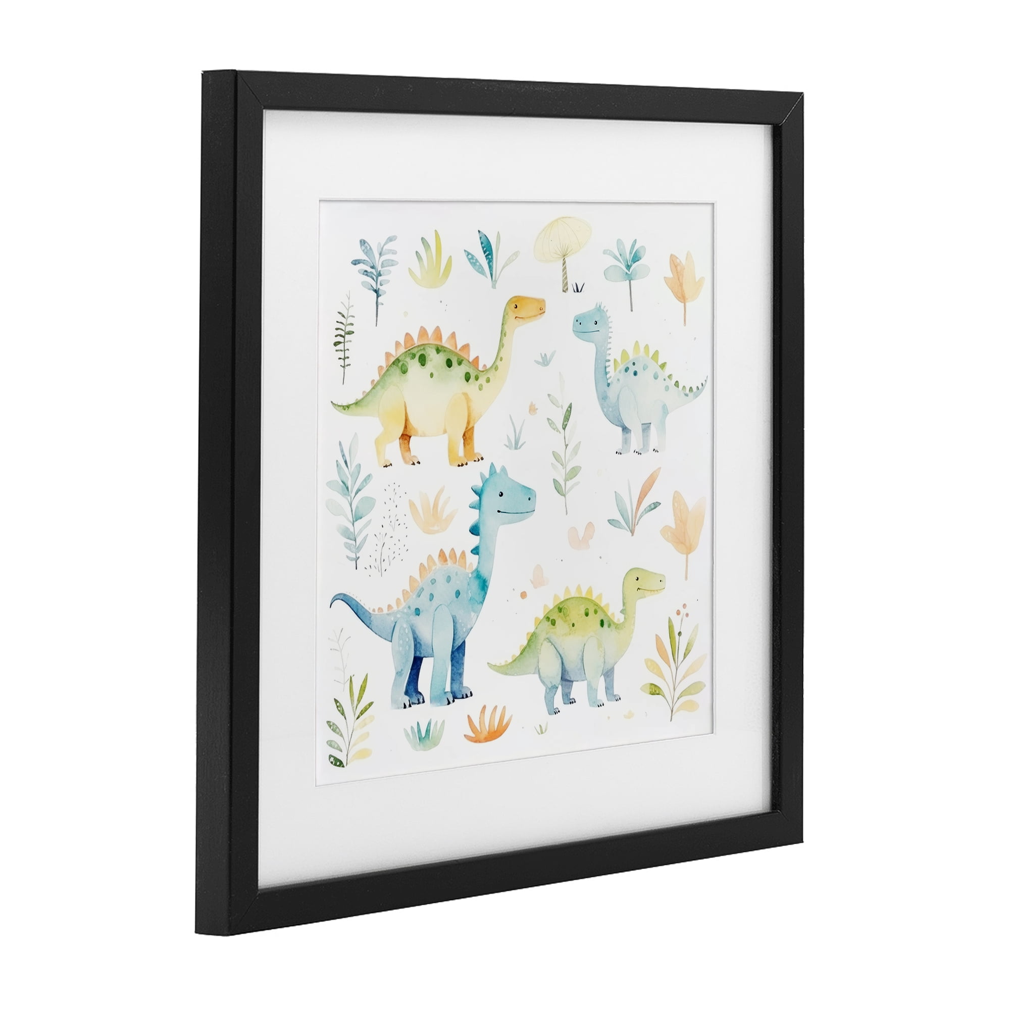 Stupell Industries Different Dinosaur Wonders Black Framed Print Under Glass, design by Lazar Studio