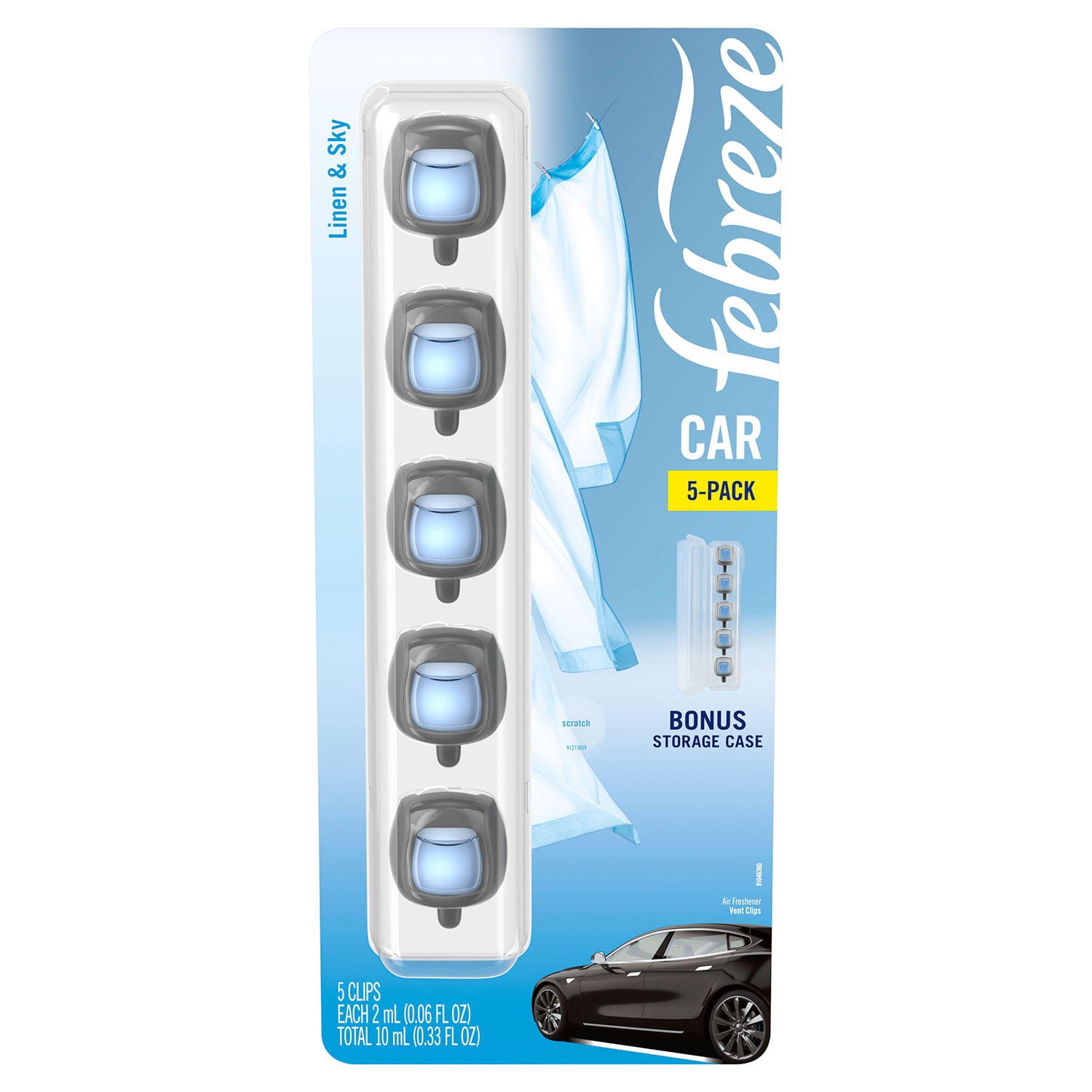 Febreze Car Air Freshener Vent Clips, Linen & Sky (5 ct.)