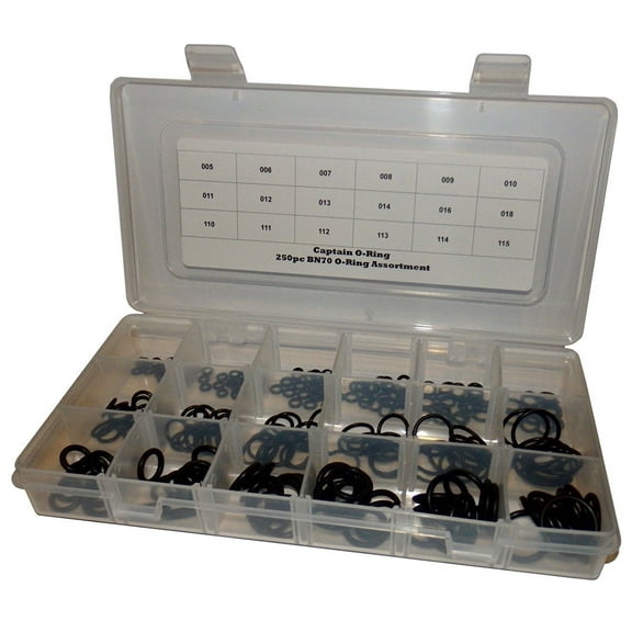 Captain O-Ring - 250pc Universal SAE O-Ring Assortment Set Kit Made in USA, Higher Quality O-Rings