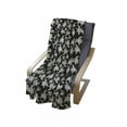 thumbnail image 4 of Flower Soft Flannel Fleece Throw Blanket, Vintage Style Blossoming Flowers on Dark Toned Background Flourishing Nature, Cozy Plush for Indoor and Outdoor Use, 50" x 70", Black and Ivory, by Ambesonne, 4 of 6