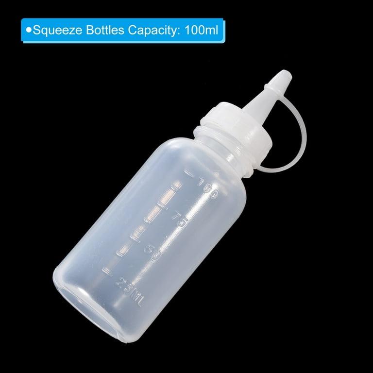 100ml Small Squeeze Bottle, 10pcs Glue Applicator Bottle Mini Squirt Bottle with Cap for Gun Oil Glue, White