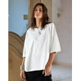thumbnail image 2 of Prettady Womens Oversized T Shirts Loose Fit Crewneck Short Sleeve Tops Summer Casual Blouse Y2K 2025 Basic Tee Beach White L, 2 of 7