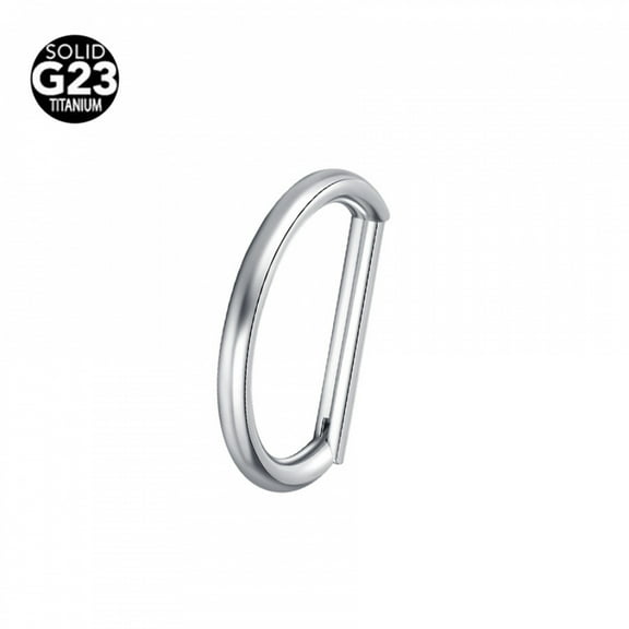 PERITANG Titanium Micro Cubic Zirconia Hinged Nose Hoop Ring Body Jewelry Unisex