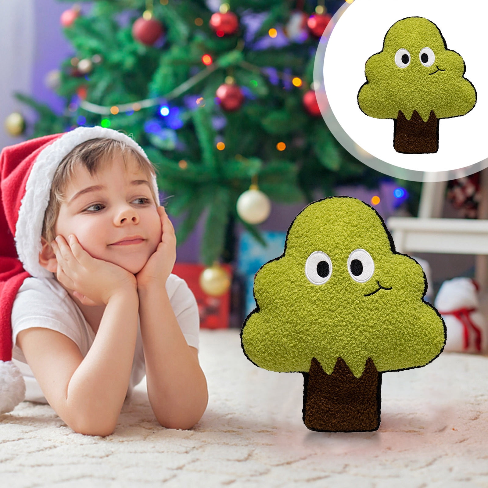 MORESEC Big Eyes Qingsong Pillow Plush Chair Cushion Sofa Cushion Pouting Expression Doll Christmas Tree Pillow Christmas Ornaments Todays Deals