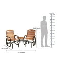 thumbnail image 7 of Jack-Post Hardwood Outdoor Gliding Tete-a-Tete Chairs in Bronze Frame, 7 of 7