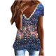 thumbnail image 1 of Blusa informal de encaje con cuello en V y mangas cortas con estampado en la espalda para adelgazar para mujer OAVQHLG3B Store  lin121212, 1 of 5