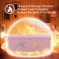 thumbnail image 5 of Fireproof Storage Ottoman with Lock, Waterproof Leather  with 160L Hidden Space, Pink, 5 of 8