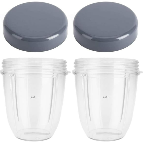 shiyou-2 Pack Replacement for Nutribullet 18oz Cup with Flat Lid Compatible with Nutri Bullet 600W 900W Blender Juicer