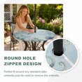 thumbnail image 4 of Round Outdoor Tablecloth with Umbrella Hole and Zipper, Coastal Octopus Tablecloth with Elastic Waterproof, Farmhouse Eucalyptus Leaf Marine Lifes Patio Table Covers for 36" - 44" Picnic Pool Tables, 4 of 9
