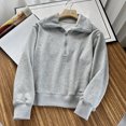 thumbnail image 2 of WEAIXIMIUNG Sweatshirts à Col Rond pour Femmes Graphique Automne Demi-Zip Hoodie Manches Longues Col Large, 2 of 5