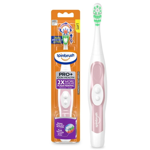 Spinbrush PRO  Gum Health Battery Powered Toothbrush for Adults, Helps Plaque Removal, Soft Bristles
