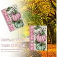 thumbnail image 2 of Welcome Fall Pumpkins Decorative Garden Flag, Autumn Pink White Teal Pumpkin Farmhouse Yard Outside Decorations, Thanksgiving Rustic Burlap Outdoor Small Home Decor Double Sided 12.5x18, 2 of 6