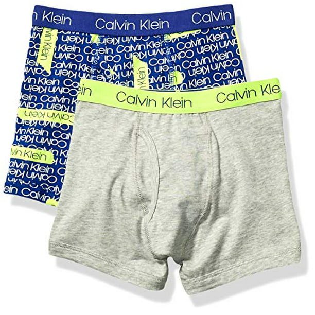 Calvin Klein Boys' Cotton Boxer Briefs 2pk, Blue and Htr Grey, (8-10) - Walmart.com