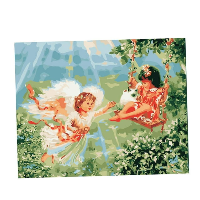 Pintura de Bricolaje Sin Marco de Pintura Por Números Óleo Imagen Ángel Sunnimix Cuadro de pintura al óleo