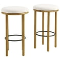 thumbnail image 2 of Fable Boucle Fabric Bar Stools - Set of 2 in Oak Ivory, 2 of 8