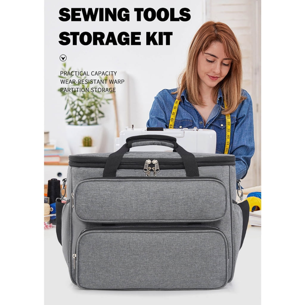 PatungKu Foldable Sewing Organizer Storage Bag Portable Craft Case With Multi Compartment For Home Travel Accessories