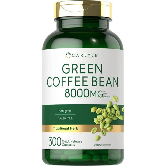 Green Coffee Bean Extract | 8000 mg | 300 Capsules for Men and Women | by Carlyle