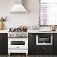 thumbnail image 5 of ZLINE 30 In. Autograph Edition Wall Mount Range Hood in Stainless Steel with White Matte Shell and Gold Handle (8654STZ-WM30-G), 5 of 5
