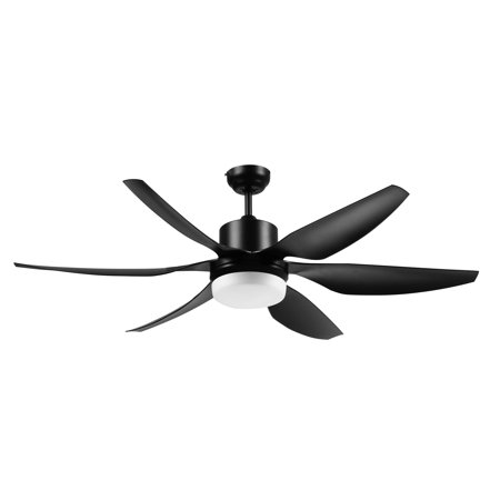 

HOMCOM 52 Reversible Indoor Ceiling Fan with Light Modern Mount LED Lighting Fan with Remote Control for Bedroom and Living Room Black