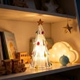 thumbnail image 4 of Crystal Christmas Tree Night Light, Battery Powered Tabletop Lamp, Warm LED Glow, Cozy Winter Holiday Indoor Decor, Star Topped Ornament, 4 of 7