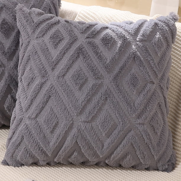 Xiao Hua Funda decorativa para cojín - Relleno para cojín de sofá, gris oscuro 45*45CM 1 unidad, funda de felpa con relleno de poliéster, ideal para la decoración de la sala de estar.