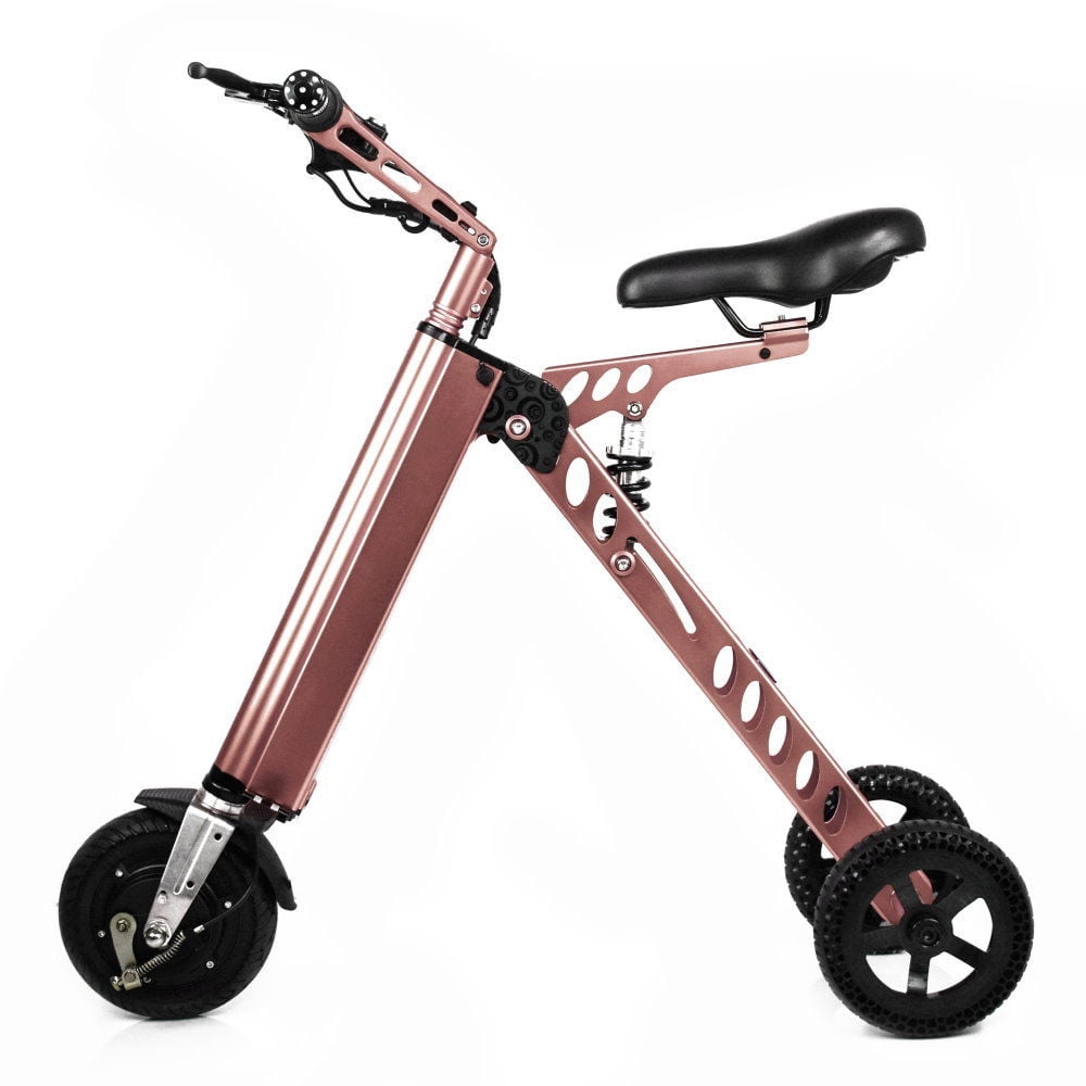 250w Brushless eBike Motor 36v 7.2Ah 10 Inch 3 Wheel Folding Bike Tri