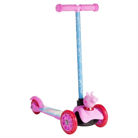 Peppa Pig Ride-N-Glide Buddies 3D Toddler Scooter, 3 Wheel Scooter for Kids Ages 3+, Pink