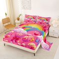 thumbnail image 2 of Manfei Cute Lollipop Queen Sheets, Heart Butterfly Queen Sheet Sets, Hot Pink, 4 Pieces, 1 Flat Sheet, 1 Fitted Sheet and 2 Pillowcases, 2 of 6