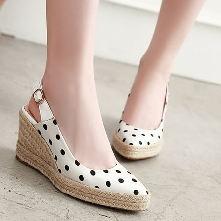 

Fidelma Women s Wedges Fashion Womens Flats Pumps Wedge Buckle Pointed Toe Non-slip Casual ShoeSandals White 40