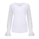thumbnail image 4 of Mujeres Casual encaje manga larga Patchwork cuello en V pulóver Color sólido blusa camiseta Tops Pompotops  gfhjh21764, 4 of 7