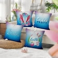 thumbnail image 5 of Easter Blue Pillow Covers 18x18 Set of 4, Bunny Rabbit Eggs Throw Pillow Covers Flowers Pillowcase Farmhouse Happy Easter Decorations Cushion Case for Home Outdoor Yard, 5 of 5