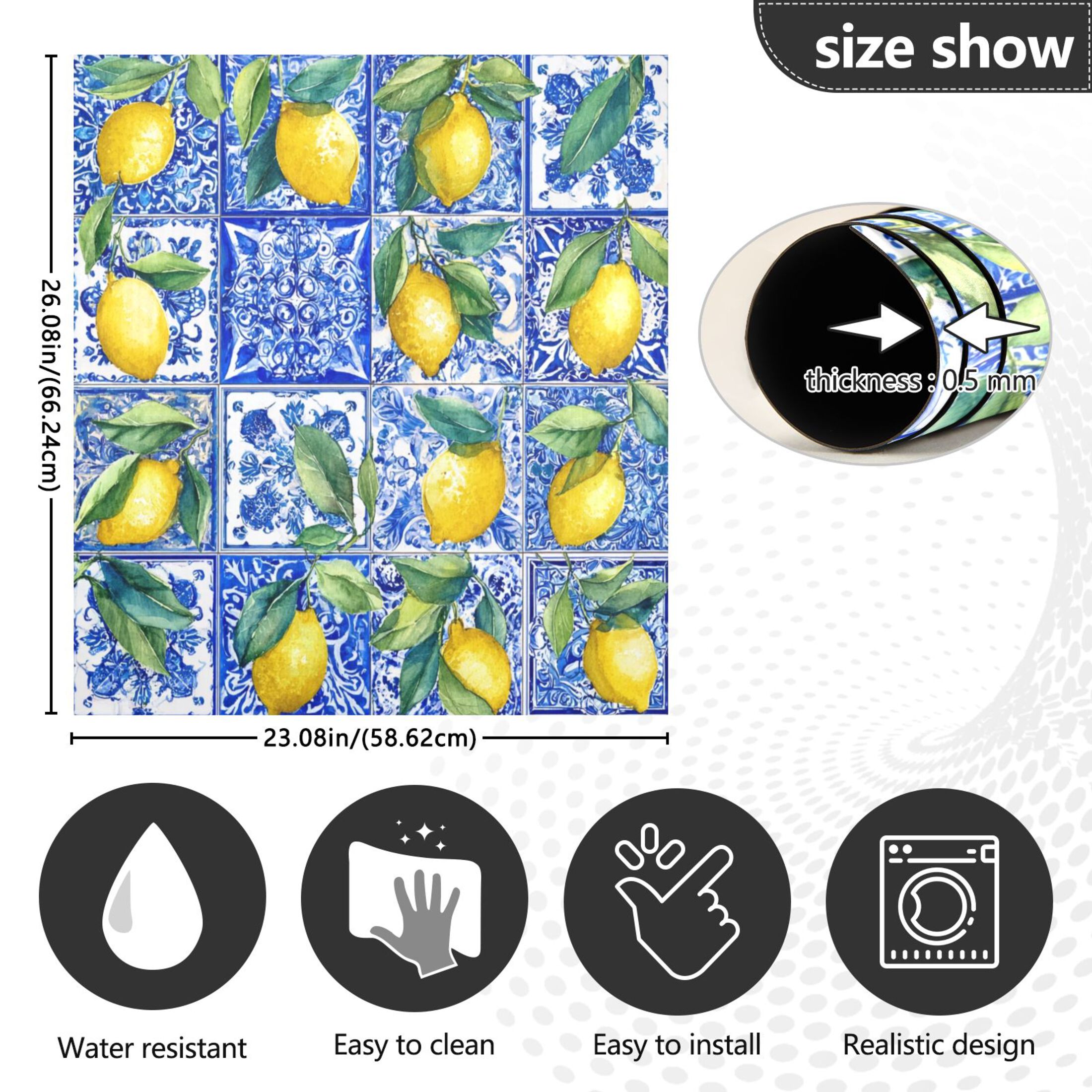 IAUYY Magnetic decorative sticker - 23x26 Inch PVC Refrigerator Decorative Cover, Removable DIY Art for Kitchen Appliances Gorgeous