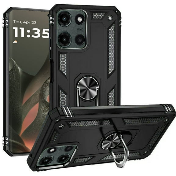 For Motorola Edge 2025 XT2519V Ring Kickstand Phone Case - SHRG Black
