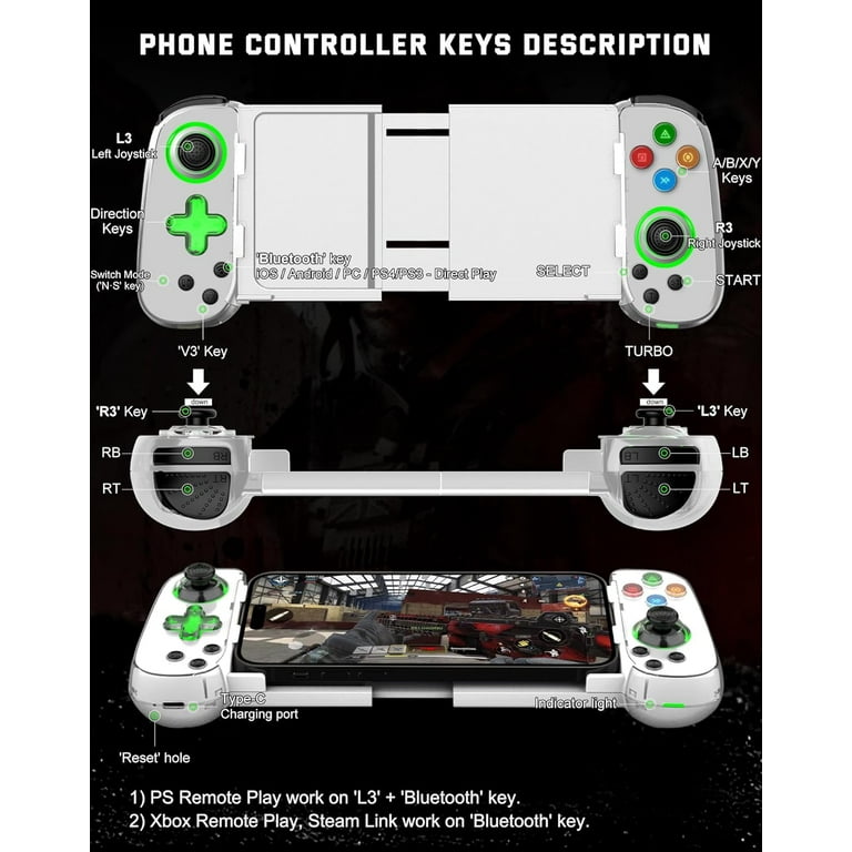 SOONHUA Wireless Phone Controller for Phone/Android, Mobile Gaming