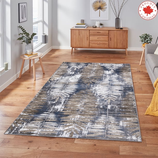 A2z Rugs A2Z Paris 1941 Abstract Contemporary Distressed Leaf Floral Designer ...