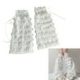 thumbnail image 2 of Tiered Ruffle Lace Leg Warmers for Women Girls Elegant Ribbon Mesh Leg Covers, 2 of 14