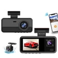 thumbnail image 1 of HLONK Dash Cam Front Inside Rear 3 Channel WiFi Camera for Cars 1080P HD 2” Screen 170° Wide Angle Night Vision Loop Recording Motion Detection 64GB Card Support Parking Monitor, 1 of 9