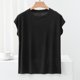 thumbnail image 1 of Karight Womens Cotton T Shirts Soft Comfy Round Neck Cap Sleeve Shirts Summer Casual Loose Fit Lounge Tops Plain Basic Tees, 1 of 9