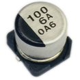 thumbnail image 2 of Pack of 10 ECEV0JA101P Fixed Aluminum Electrolytic Capacitor 100uF 6.3V  6.3 x 5.7, 2 of 2