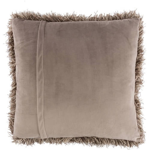 18-inch Plush Pillow – Luxury Square Accent Pillow Insert And Shag Glam  Cover Set – For Bedroom Or Living Room By Lavish Home (gray) : Target