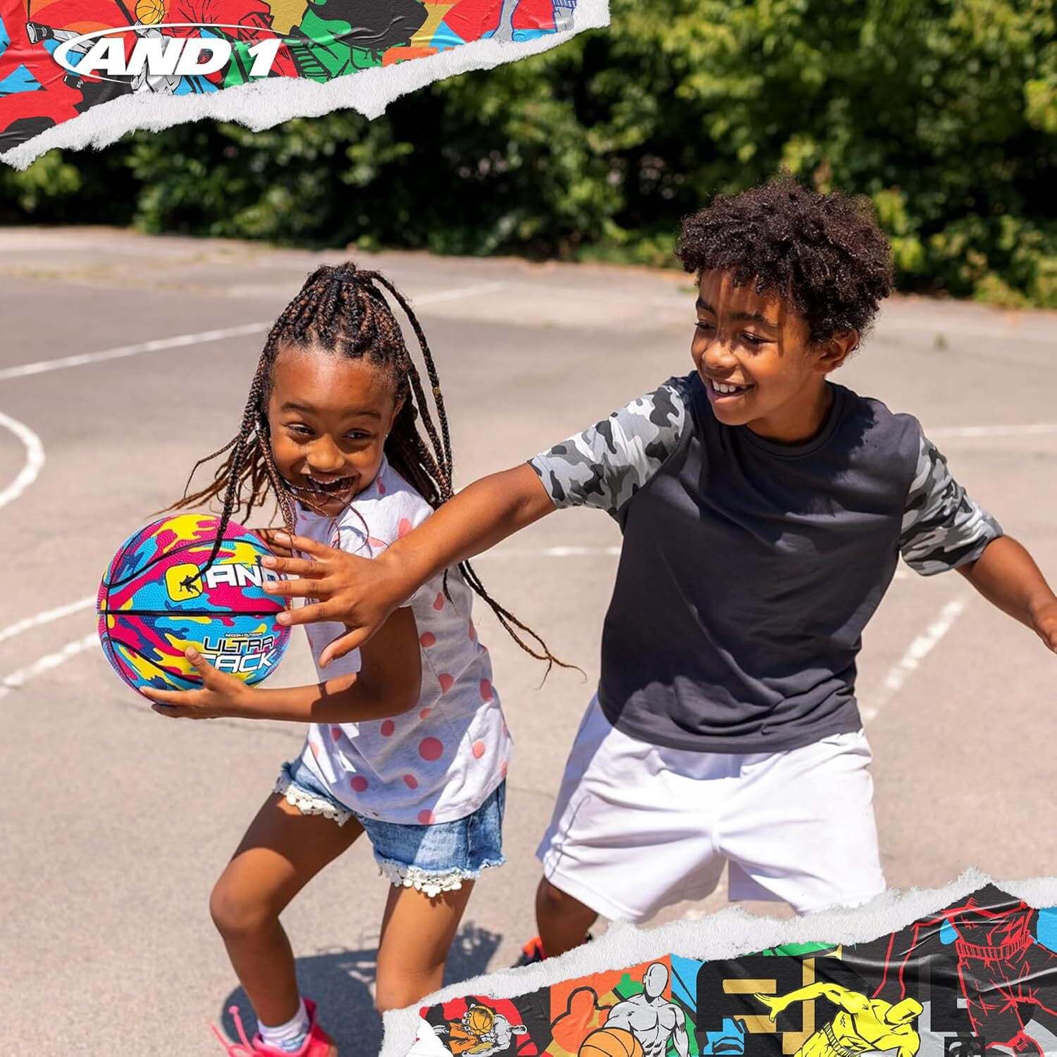 AND1 Mini Basketball 3-Pack - Size 3 (7 Inch) Easy to Grip, Youth Size, Deflated with Pump Included