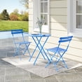 thumbnail image 4 of TROPOW 3 Piece Bistro Set Folding Outdoor Furniture Sets, Outdoor Patio Table and 2 Chairs for Balcony, Garden, Small Space, All Weather & No Assembly Required, Portable Cafe Set, 4 of 8