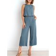 thumbnail image 2 of Mono de lino de verano ANRABESS de 2 piezas para mujer, 2 of 7