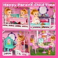 thumbnail image 3 of FUJILI Dollhouse Toys for Girls, 6 Rooms Doll House Furnitures with Slide, Doll House Play for Girls Age 3+ (24.8" x 24.4" x 33.4"), 3 of 6