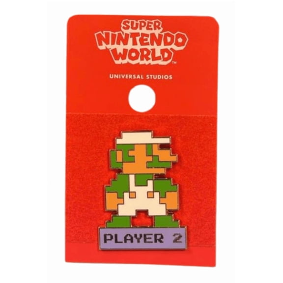 Universal Studios Super Nintendo World Luigi Player 2 Pin New With Card