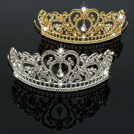 Princess Crown Socks - Bridal Princess Austrian Stunning Crystal Hair Tiara Wedding Crown Veil Headband for Wedding Prom
