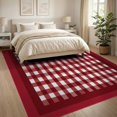 thumbnail image 3 of ODIKA 8'x10' Washable Area Rug Motif Farmhouse Gingham Border Frame Plaid Checkered Checked Playful Expressive for Living Room, Under Sectional, Family , Durable, Non-Slip, 3 of 7