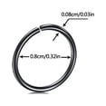 thumbnail image 3 of Stainless Steel Clip On Non Pierced Septum Nose Ring Hoop 8mm Round Closure Lips Ear Jewelry Set, 3 of 4