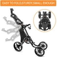 thumbnail image 4 of BOBOPRO Golf Cart,Push Pull Golf Cart Trolley,4 Wheels Folding Cart,Foot Brake,Golf Bag Holder,Cup Holder,Golf Accessories and Best Gifts for Men Women, 4 of 6