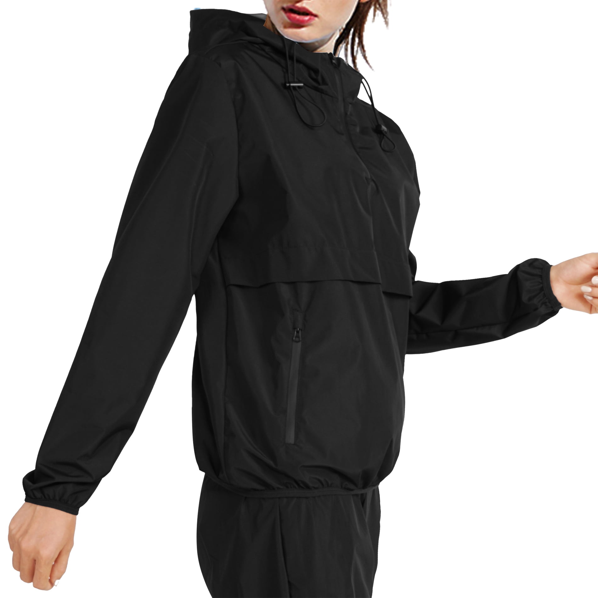 Eleady Ladies Sauna Set Zip Jacket Sauna Suit for Women Sweat Jacket Waist  Trainer Sweat Suit Stylish Hoodie Shirt for Gym Sports(Black X-Large) -  Walmart.com